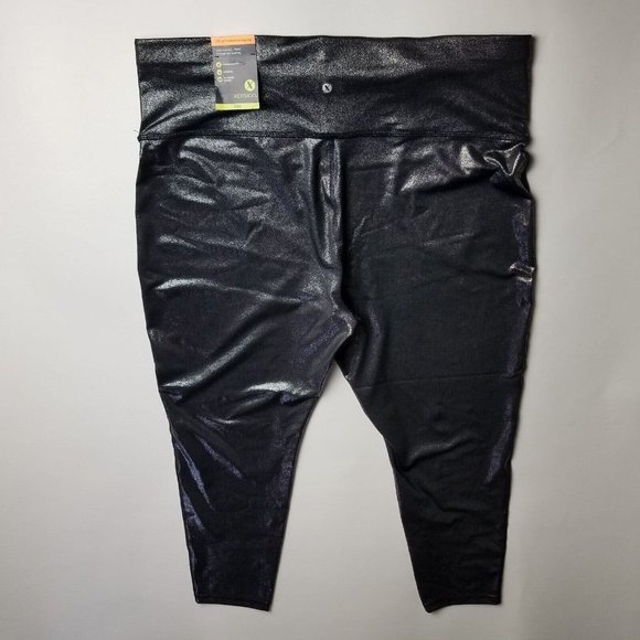 xersion Womens Active Leggings High Waisted 7/8 Length Size XXL Silver Metallic - Picture 6 of 8